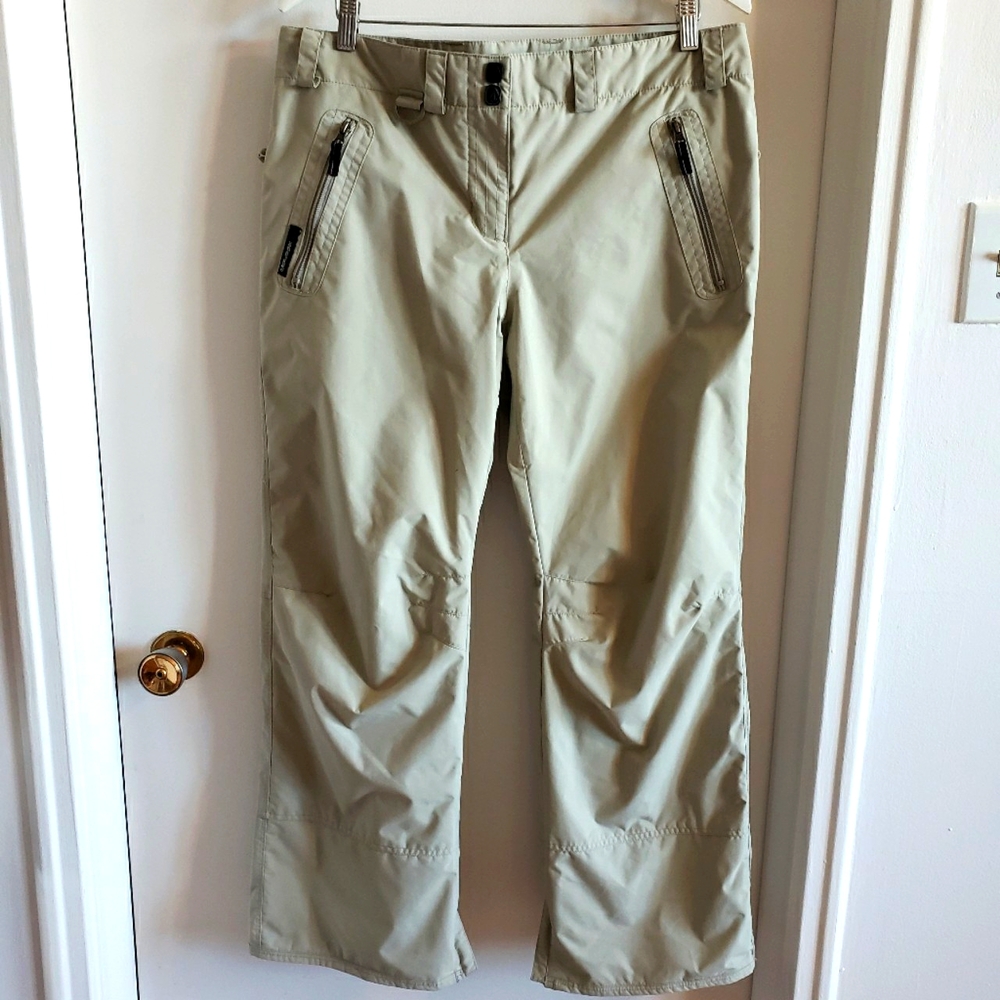 Volcom Snowboard Ski Lined Pants Waterproof Tan Taupe Pink Women Size 10